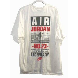 Vintage AIR JORDAN No 23 white T Shirt 100% cotton Legendary NIKE Adult size XL